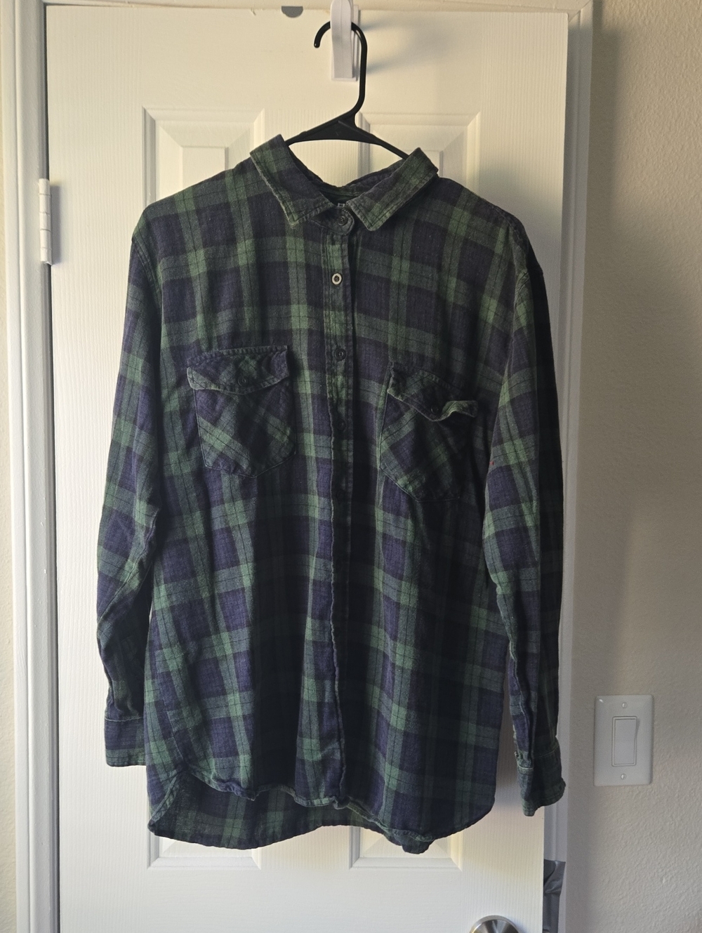 RSQ Plaid Flannel Button-Down Shirt- Lg